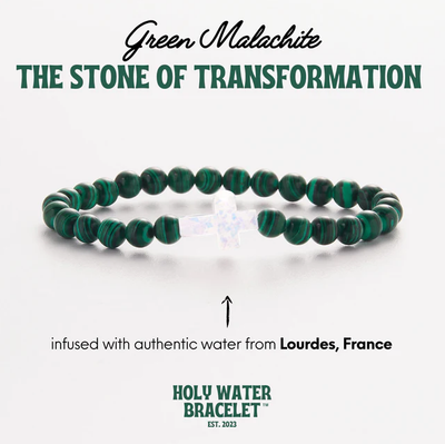 Holy Water Men&#39;s Malachite Bracelet