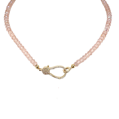 Harper Crystal Necklace, Misty Rose