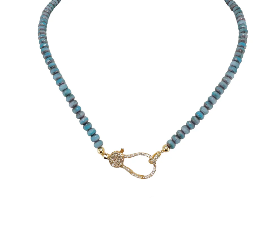 Harper Crystal Necklace, Turquoise