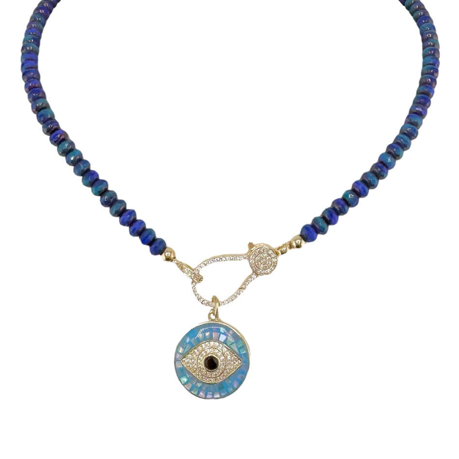 Harper Crystal Necklace, Royal Turquoise