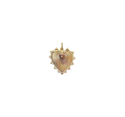 Stacy Fan Heart Charm, Gold