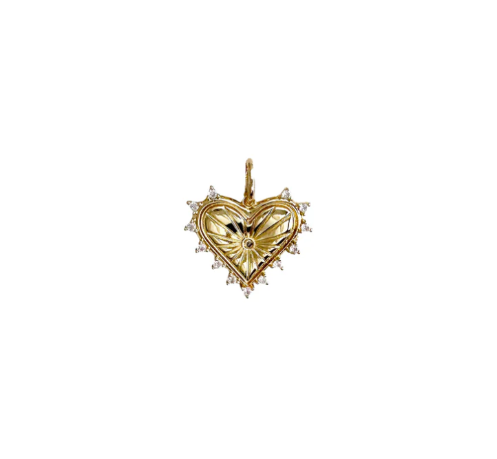 Sarah Stunning Heart Charm, Gold