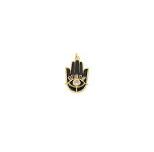 Enamel Hamsa Charm, Black