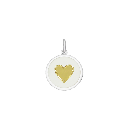 LOLA Heart Pendant, Gold/White/Mini