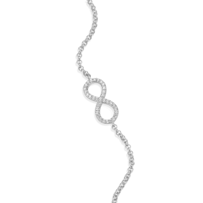 Infinity Bolo Bracelet with Lab-Created Diamonds, Silver