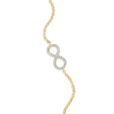Infinity Bolo Bracelet with Lab-Created Diamonds, Gold