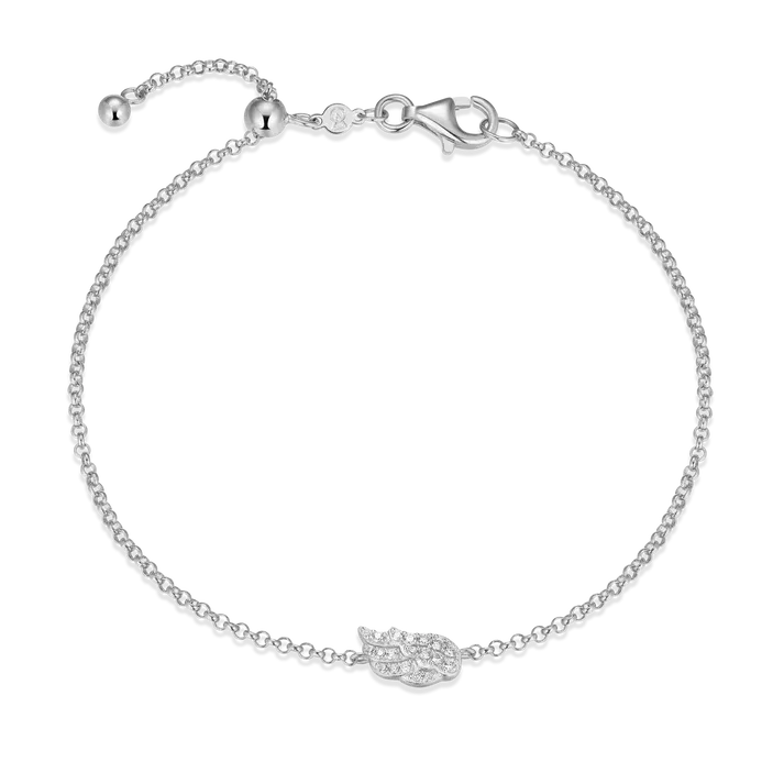 Wing Bolo Bracelet with Lab-Created Diamonds, Silver