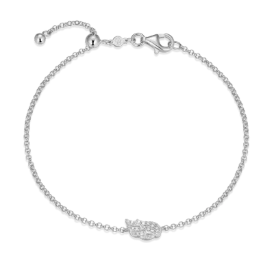 Wing Bolo Bracelet with Lab-Created Diamonds, Silver