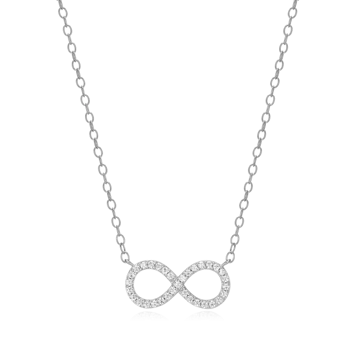 Infinity Necklace with Lab-Created Diamonds, Silver