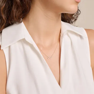 Infinity Necklace with Lab-Created Diamonds, Gold