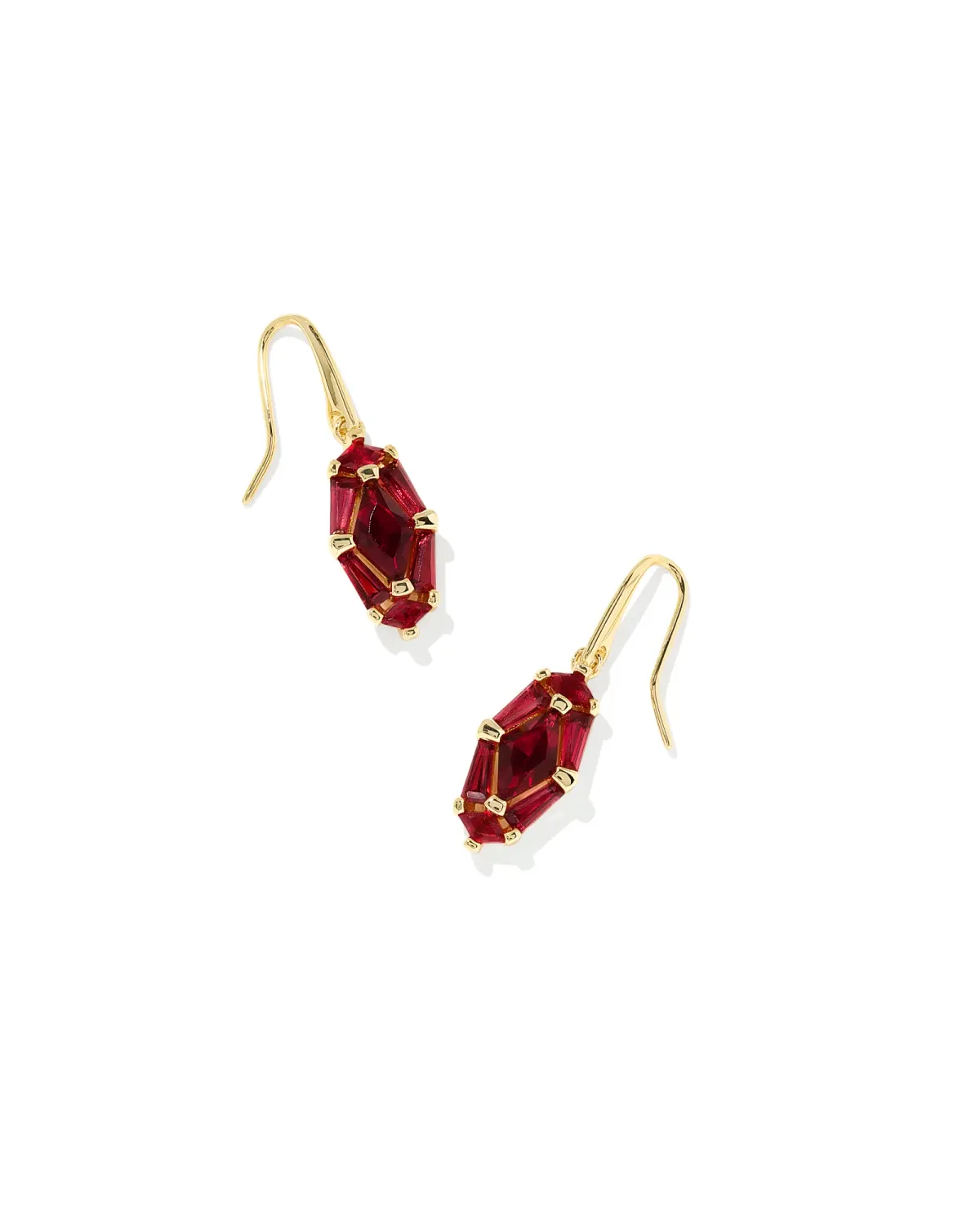 Kendra Scott Lindy Rae Drop Earrings, Gold/Red Crystal