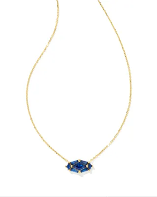 Kendra Scott Lindy Rae Necklace, Gold/Blue Crystal