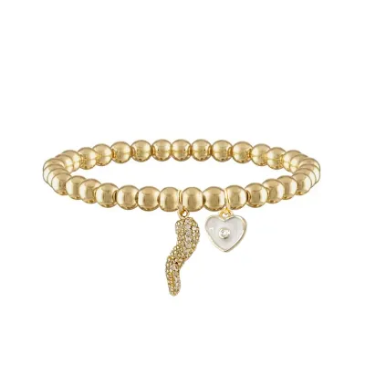 Brandi Heart Horn Bracelet, White