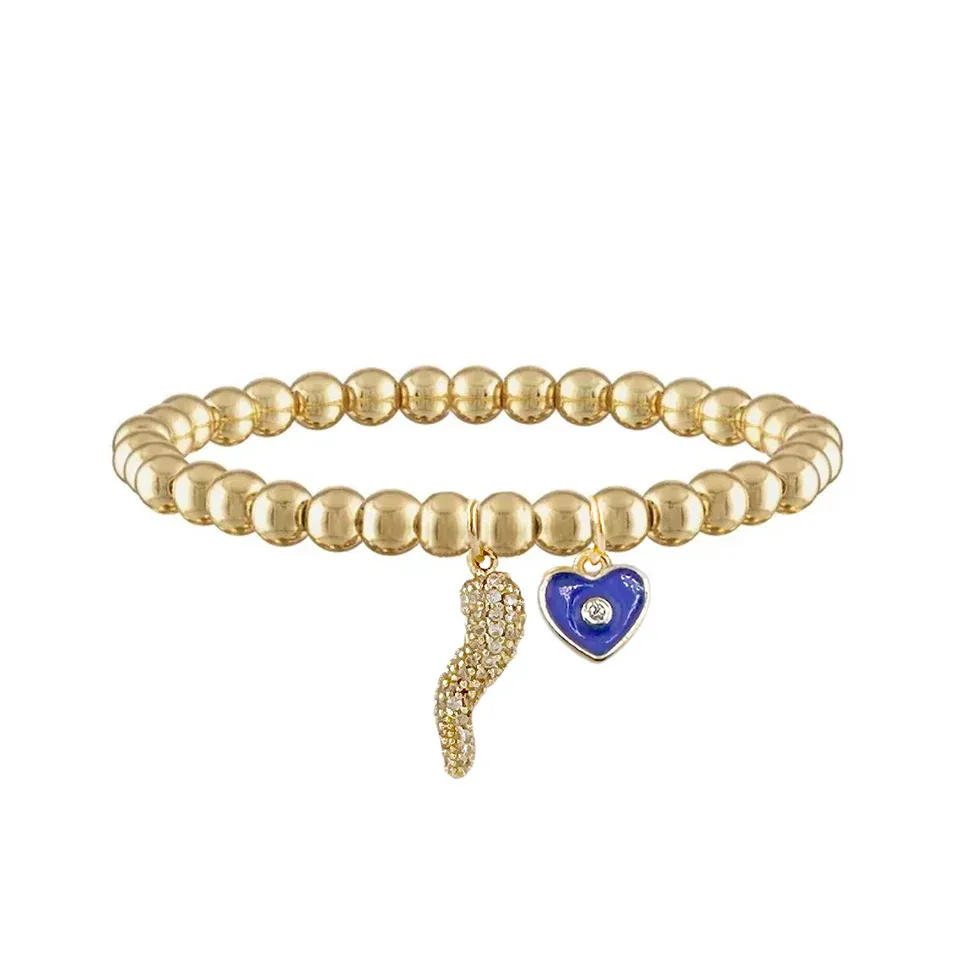 Brandi Heart Horn Bracelet, Blue