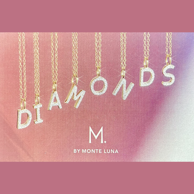 Initial Necklace with Lab-Created Diamonds, Silver