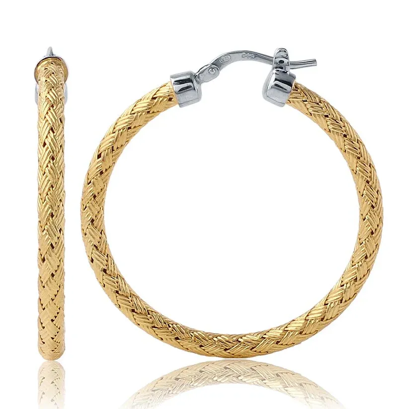 Charles Garnier Milani 3mm Round Hoop Earrings, Gold