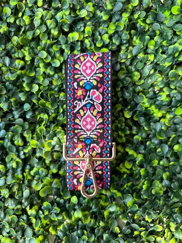 Bag Strap, Fuchsia/Black