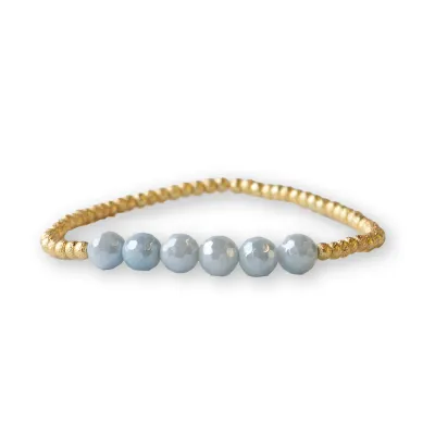 Lenny &amp; Eva Gilded Gold Bracelet - Aquamarine Row