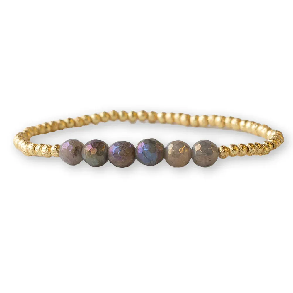 Lenny &amp; Eva Gilded Gold Bracelet - Labradorite Row