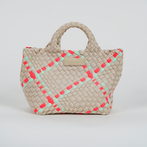 Woven Mini Tote - Bone/Sky Multi