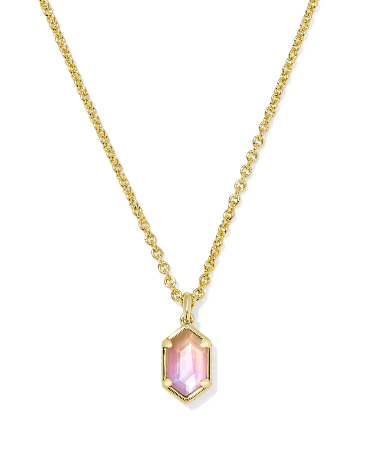 Kendra Scott Hallie Necklace, Gold/Sunrise Watercolor Illusion