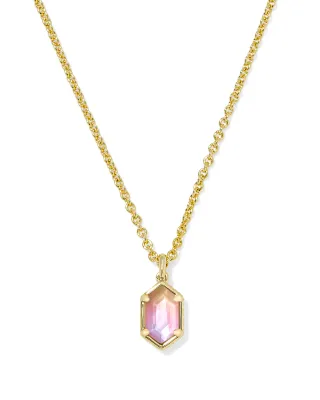 Kendra Scott Hallie Necklace, Gold/Sunrise Watercolor Illusion