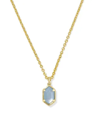 Kendra Scott Hallie Necklace, Gold/Sky Blue MOP