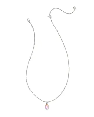 Kendra Scott Hallie Necklace, Silver/Sunrise Watercolor Illusion