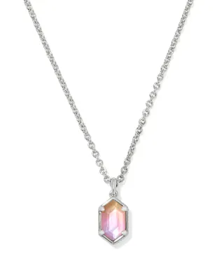 Kendra Scott Hallie Necklace, Silver/Sunrise Watercolor Illusion