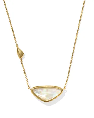 Kendra Scott Margot Necklace, Vintage Gold/Iridescent Abalone