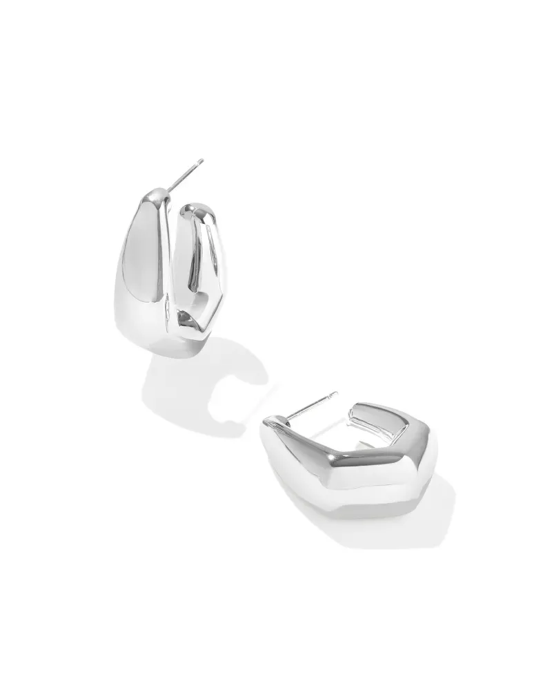 Kendra Scott Kaia Small Hoop Earrings, Silver