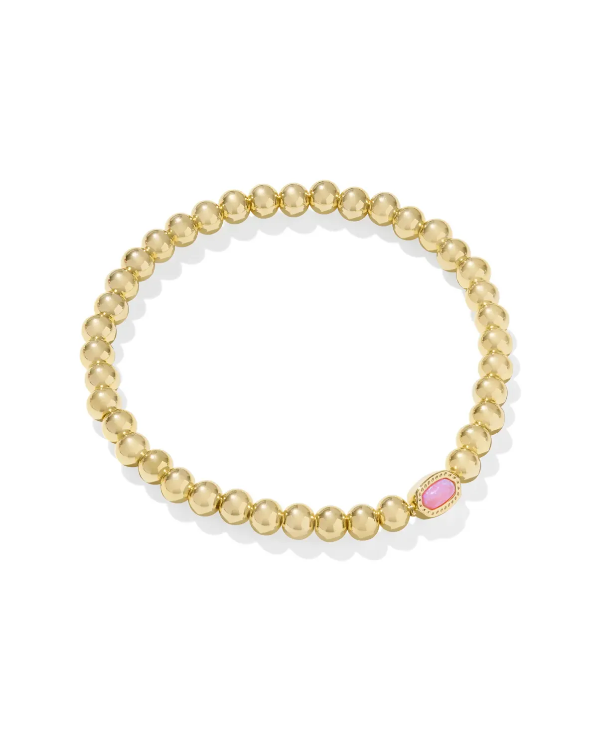 Kendra Scott Mini Elaina Stretch Bracelet, Gold/Carnation Opal