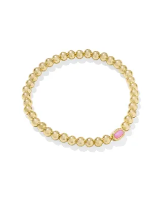 Kendra Scott Mini Elaina Stretch Bracelet, Gold/Carnation Opal