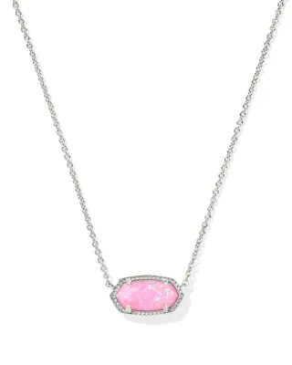 Kendra Scott Elisa Necklace, Silver/Carnation Opal