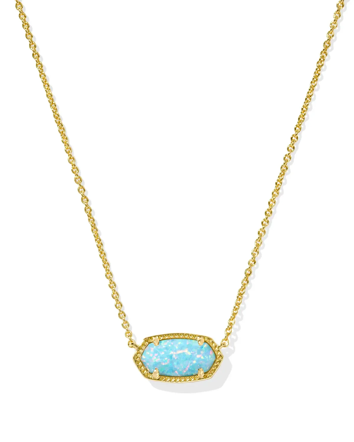 Kendra Scott Elisa Necklace, Gold/Light Teal Opal