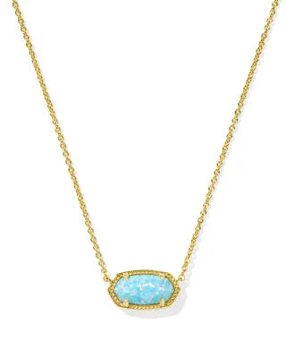 Kendra Scott Elisa Necklace, Gold/Light Teal Opal
