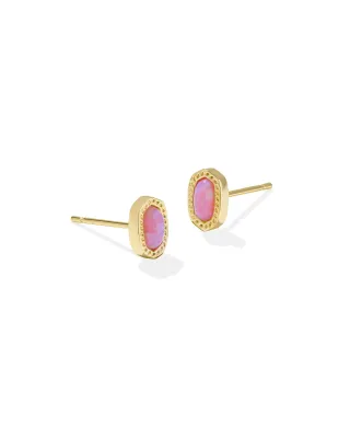 Kendra Scott Mini Ellie Earrings, Gold/Carnation Opal