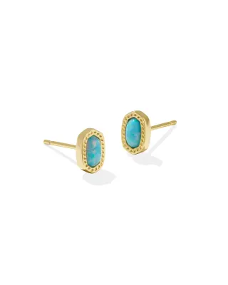 Kendra Scott Mini Ellie Earrings, Gold/Light Teal Opal