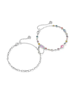 Kendra Scott Mini Elisa Abbie Set of 2 Bracelets, Silver/Multi Mix