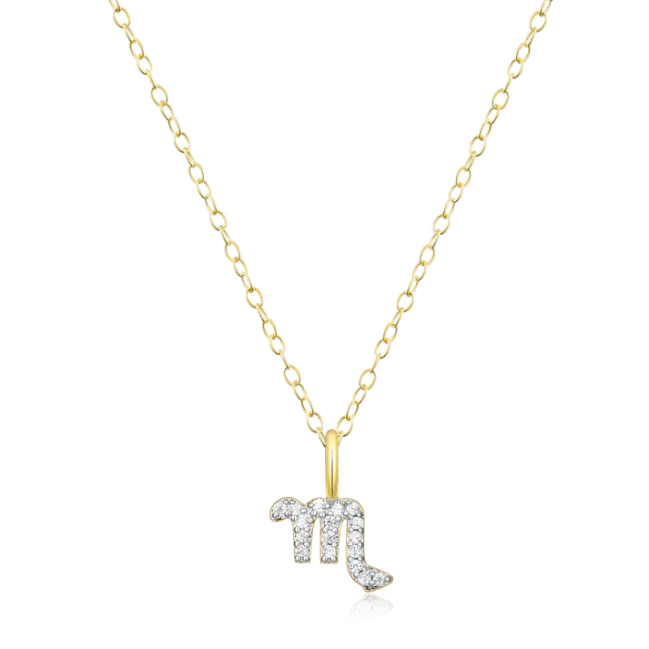 Scorpio Zodiac Necklace with Lab-Created Diamonds, Gold