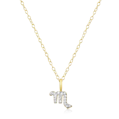 Scorpio Zodiac Necklace with Lab-Created Diamonds, Gold
