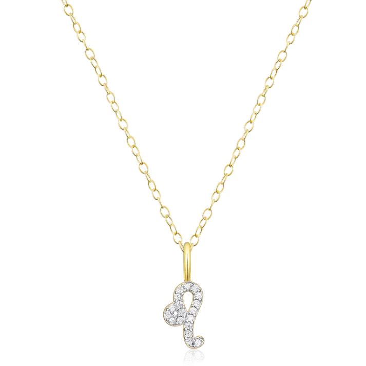 Leo Zodiac Necklace with Lab-Created Diamonds, Gold