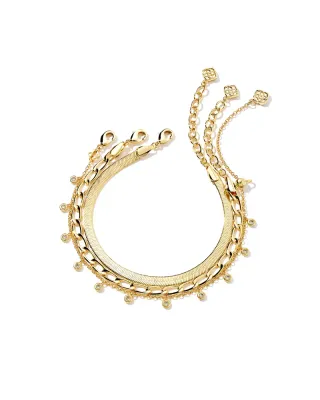 Kendra Scott Kassie Set of 3 Bracelets, Gold
