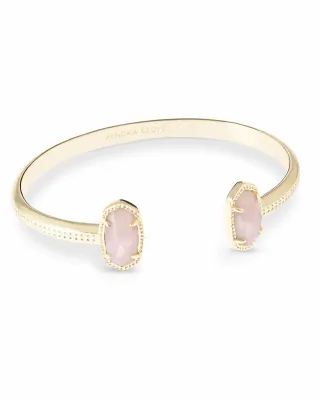 Kendra Scott Elton Cuff Bracelet, Gold/Rose Quartz