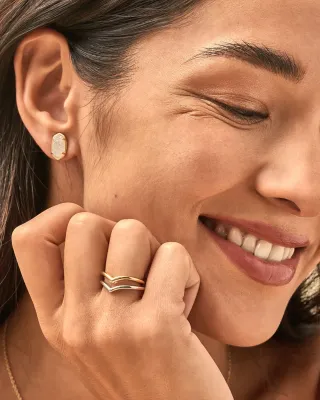 Kendra Scott Grayson Stud Earrings, Gold/Iridescent Druzy