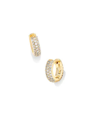 Kendra Scott Mikki Pave Huggie Earrings, Gold
