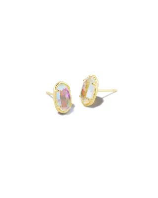Kendra Scott Grayson Stud Earrings, Gold/Dichroic Glass
