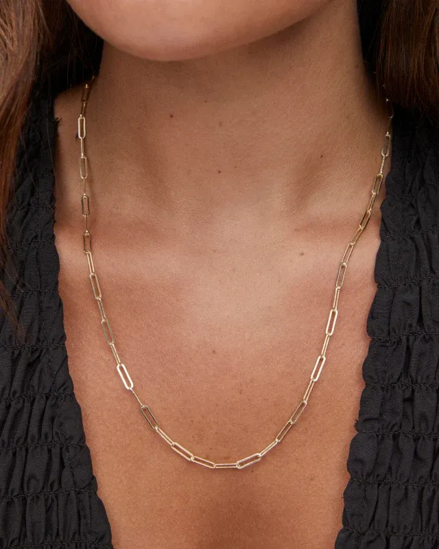 Kendra Scott Courtney Paperclip Necklace, Gold
