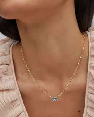 Kendra Scott Cailin Pendant Necklace, Gold/Aqua Crystal