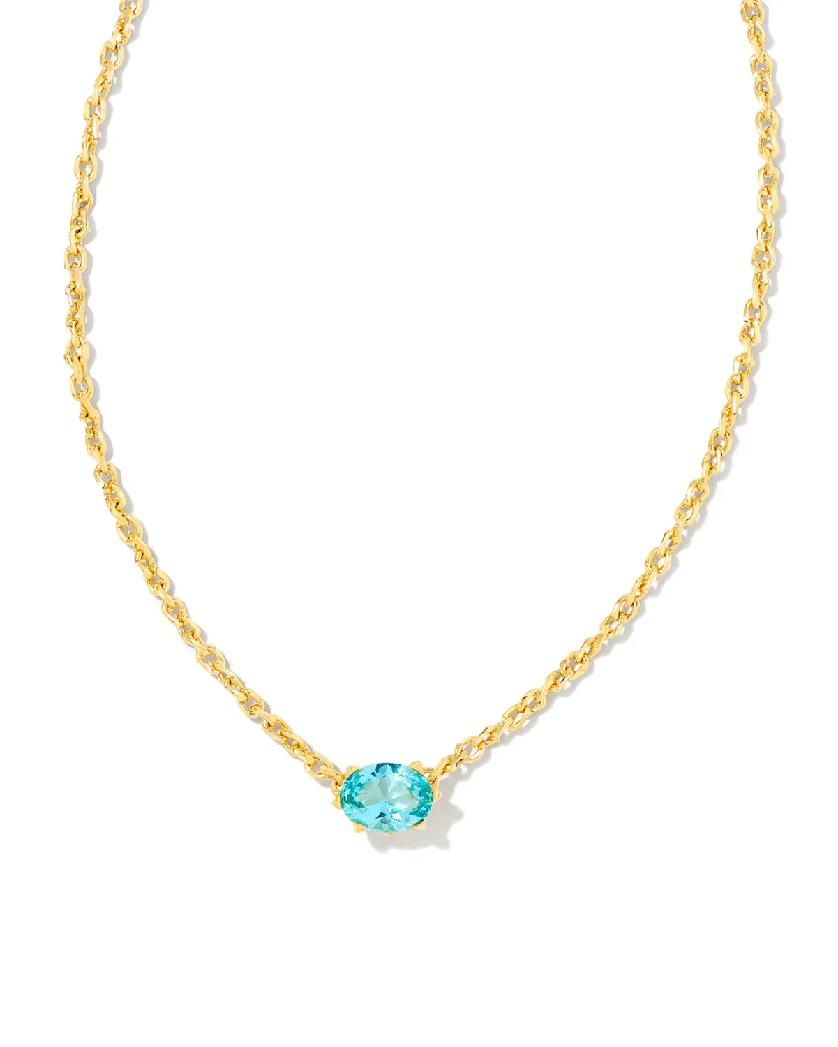 Kendra Scott Cailin Pendant Necklace, Gold/Aqua Crystal